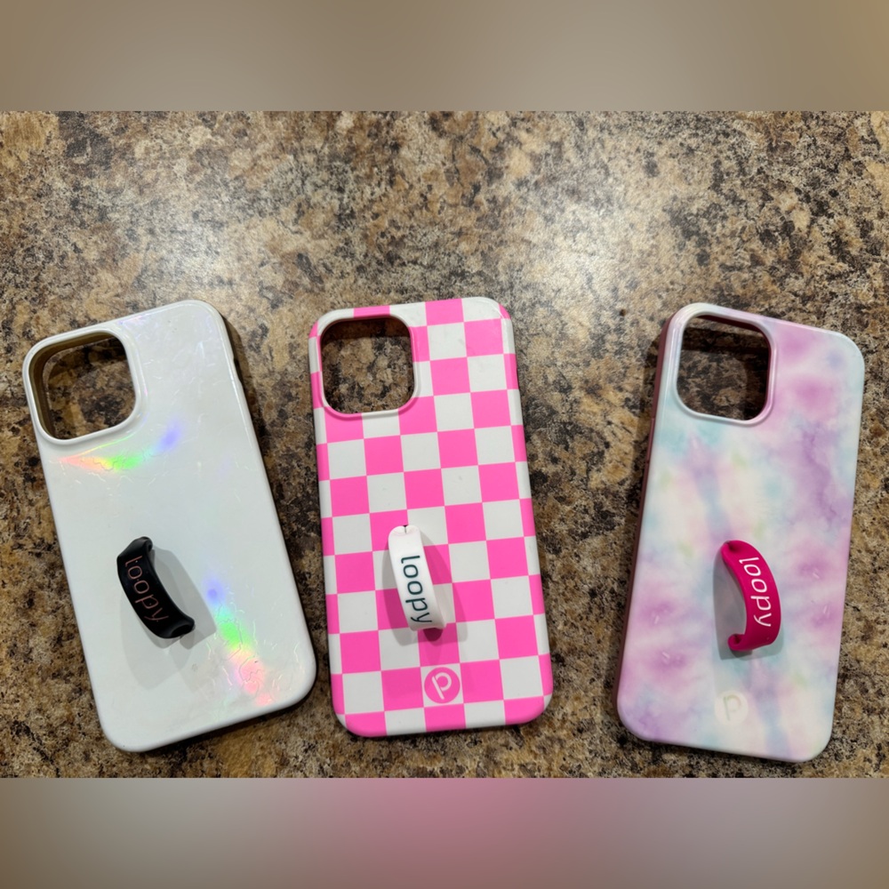 Loopy Case Checkered and Solid Phone Cases - Pink, White, Black